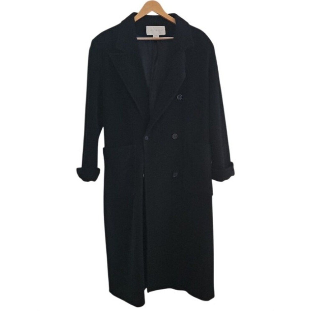 Vintage The Limited Wool Coat Women’s 8 Black Long Double Breasted Made USA